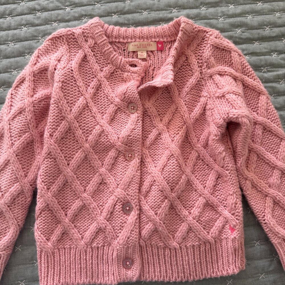 PINK CHICKEN 4T pink knit sweater